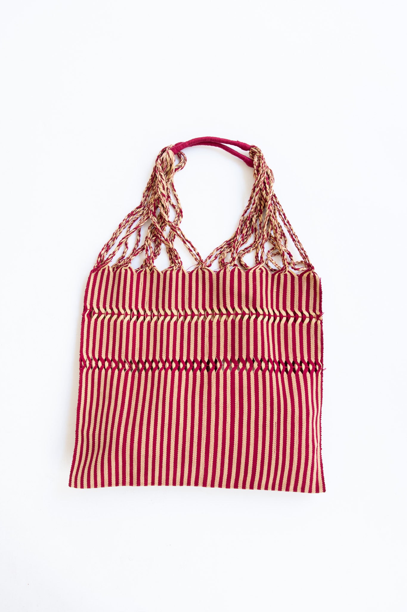 MR. LARKIN, Mercado Woven Market Bag, Stripe Brick
