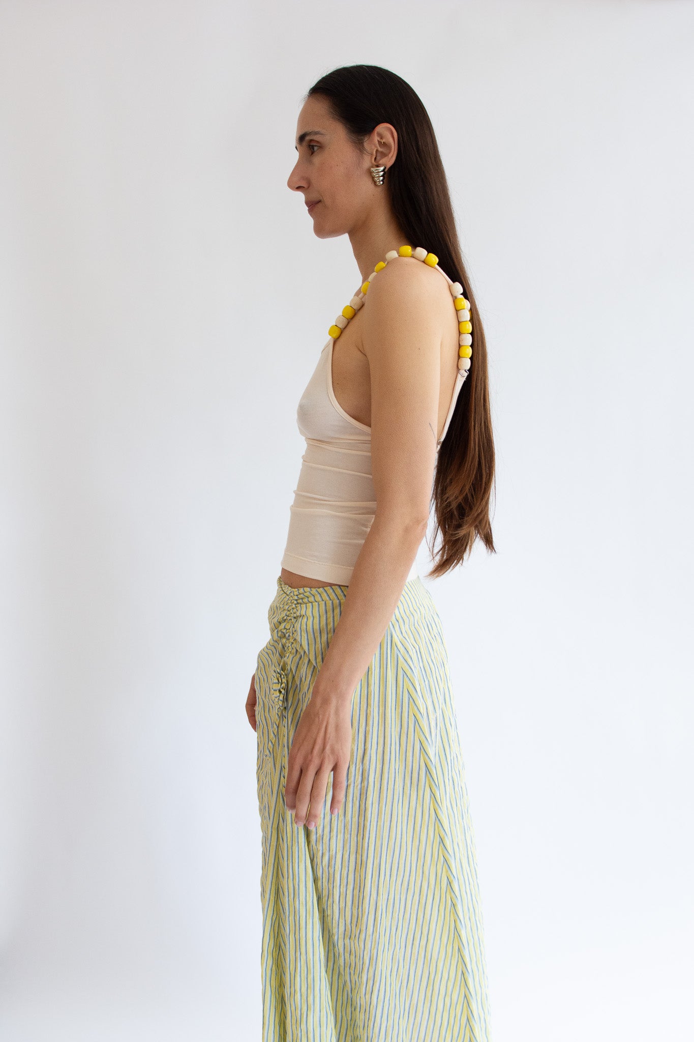 NIA THOMAS, Bea Beaded Tank Top, Cream
