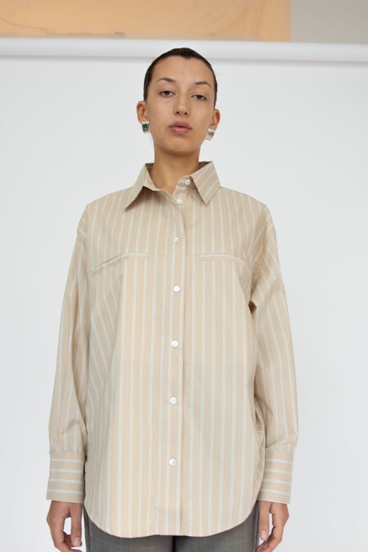 MR. LARKIN, King Welt Shirt, Tan Stripe