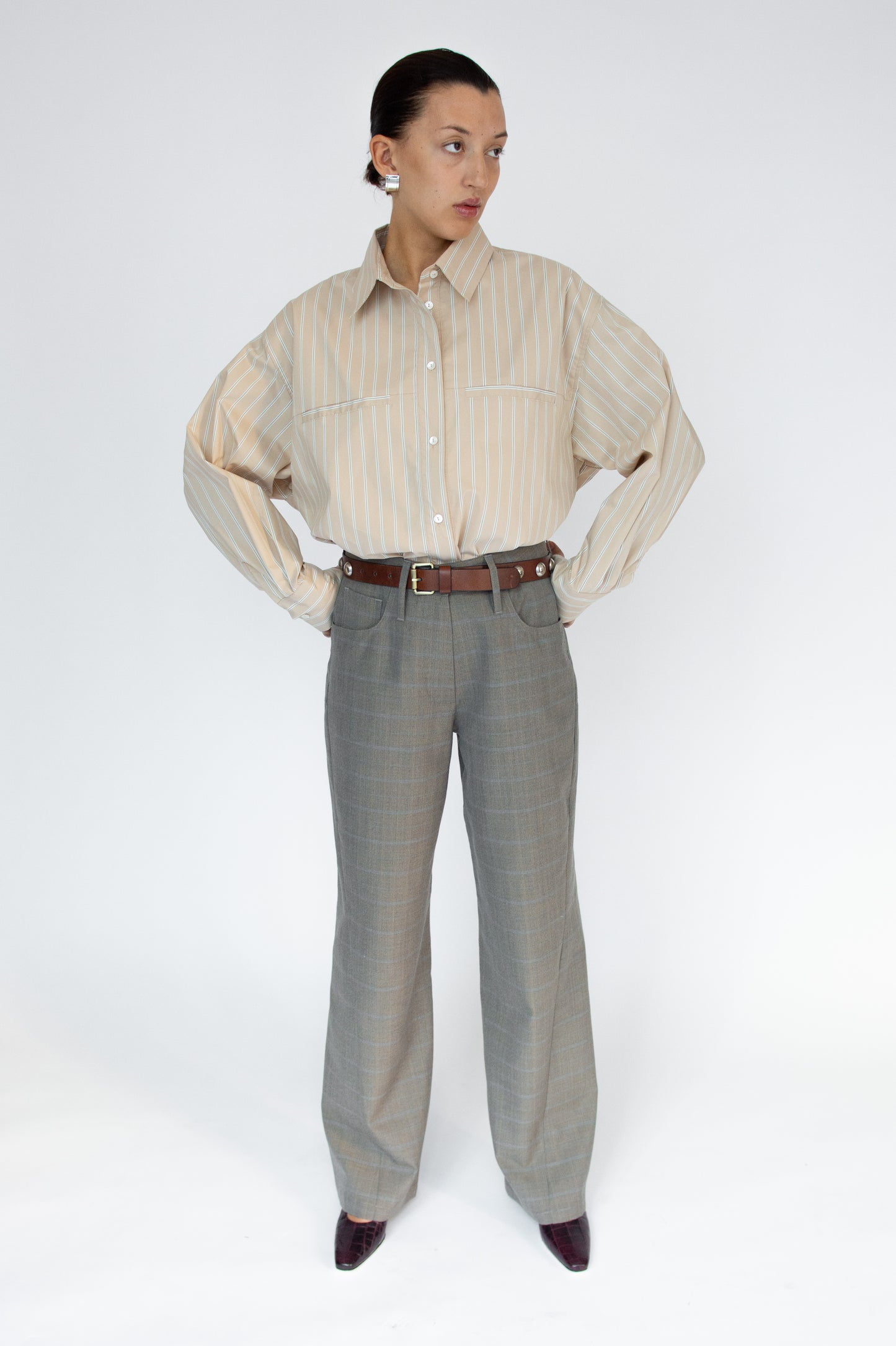 MR. LARKIN, King Welt Shirt, Tan Stripe