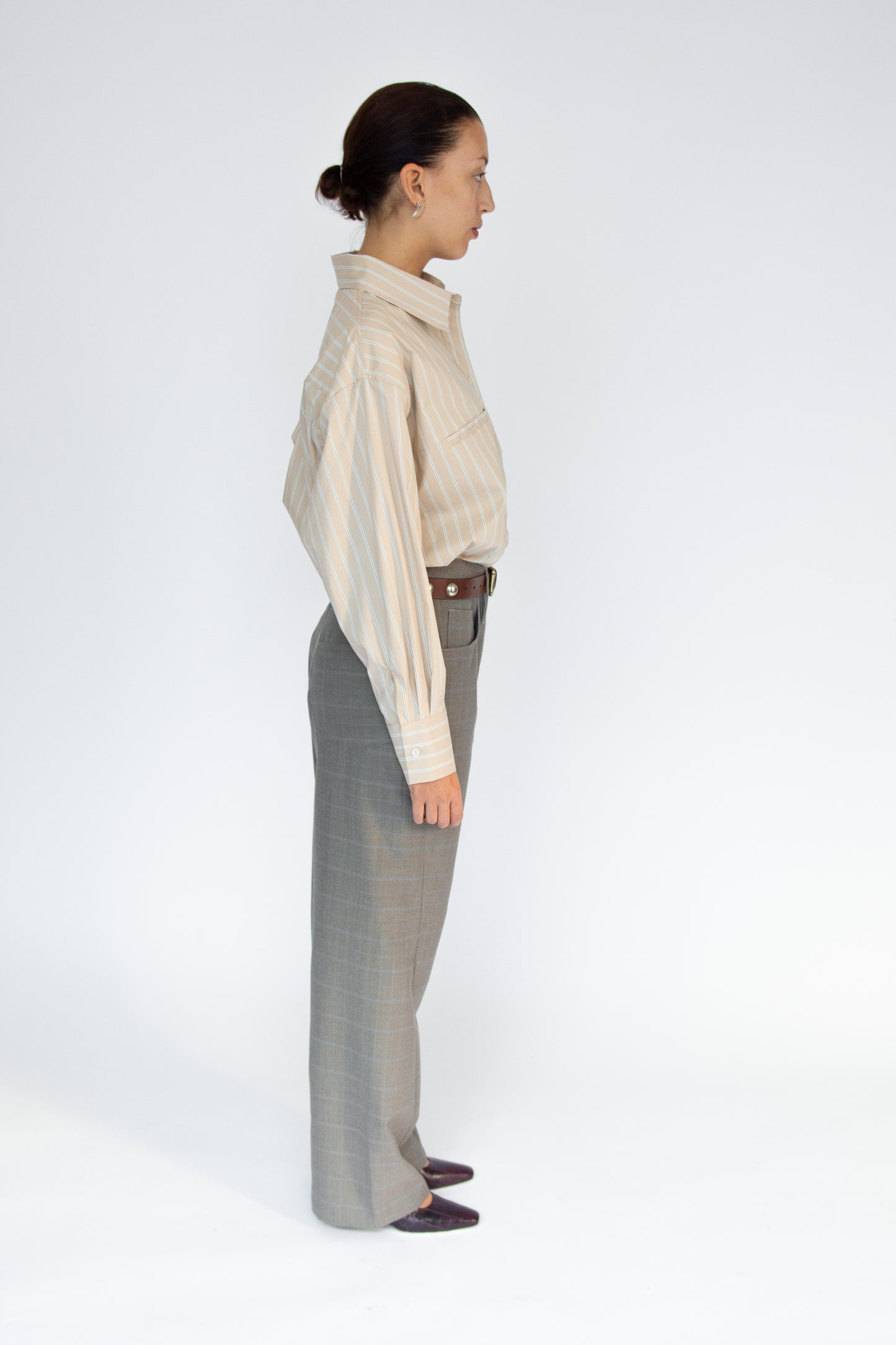 MR. LARKIN, King Welt Shirt, Tan Stripe