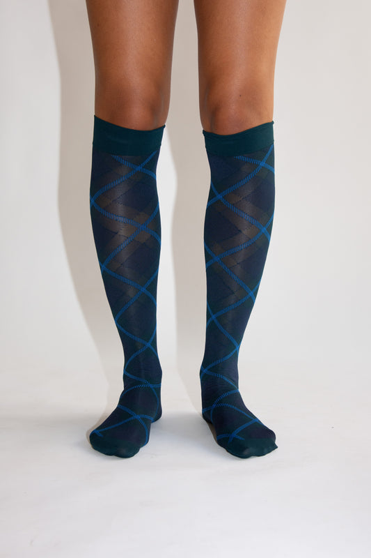 SWEDISH STOCKINGS, 2-pack Franka Knee-Highs, Deep Green