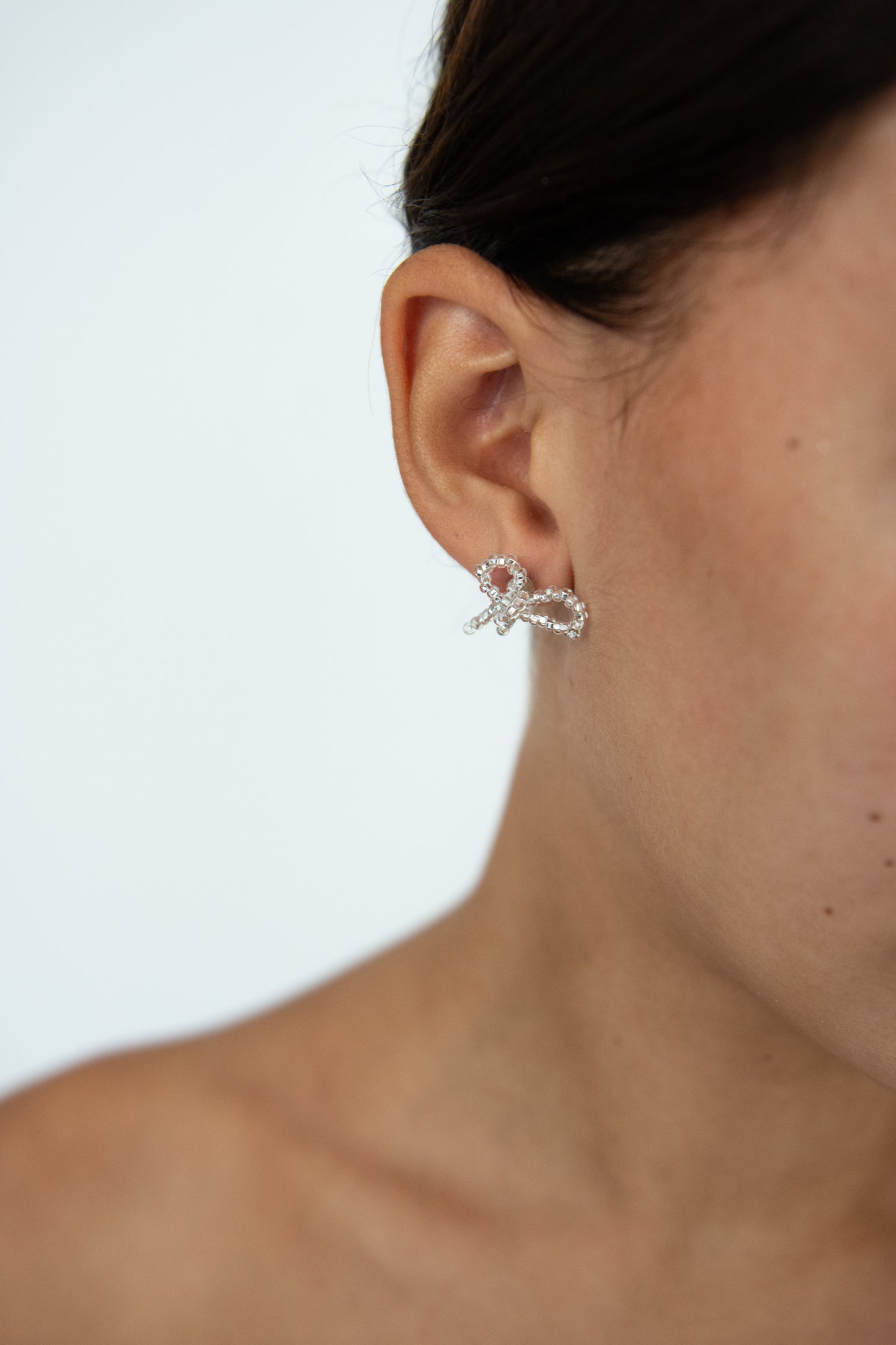 PURA UTZ, Mini Bow Ear Stick, Silver