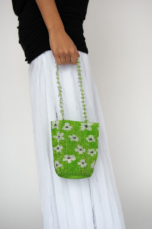 PURA UTZ, Beaded Flower Dream, Green