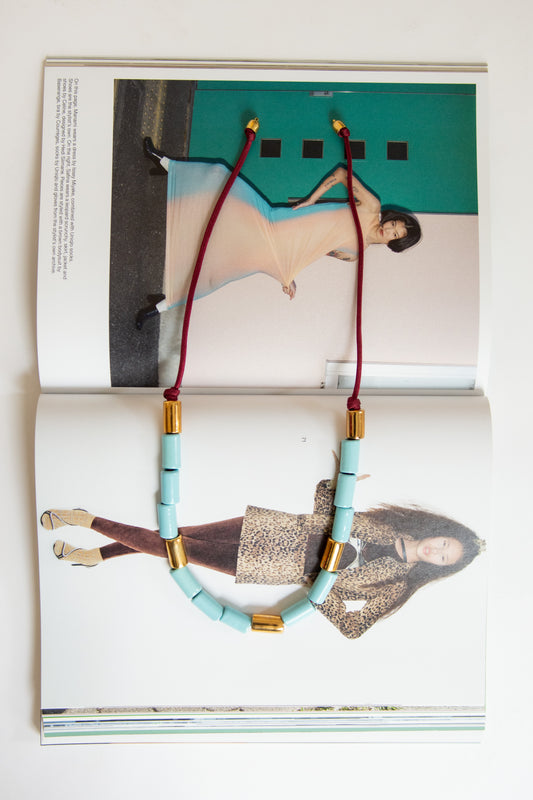 ER NEW TRIBE, Bead Four Necklace, Pool & Karat Candy