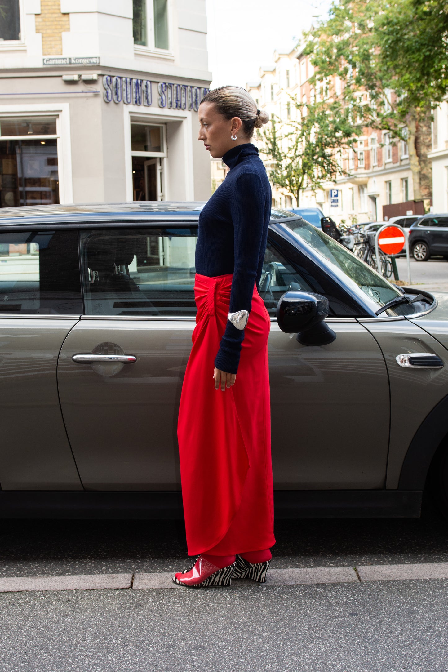 SUNFLOWER, Merino Rib Turtle Neck, Navy