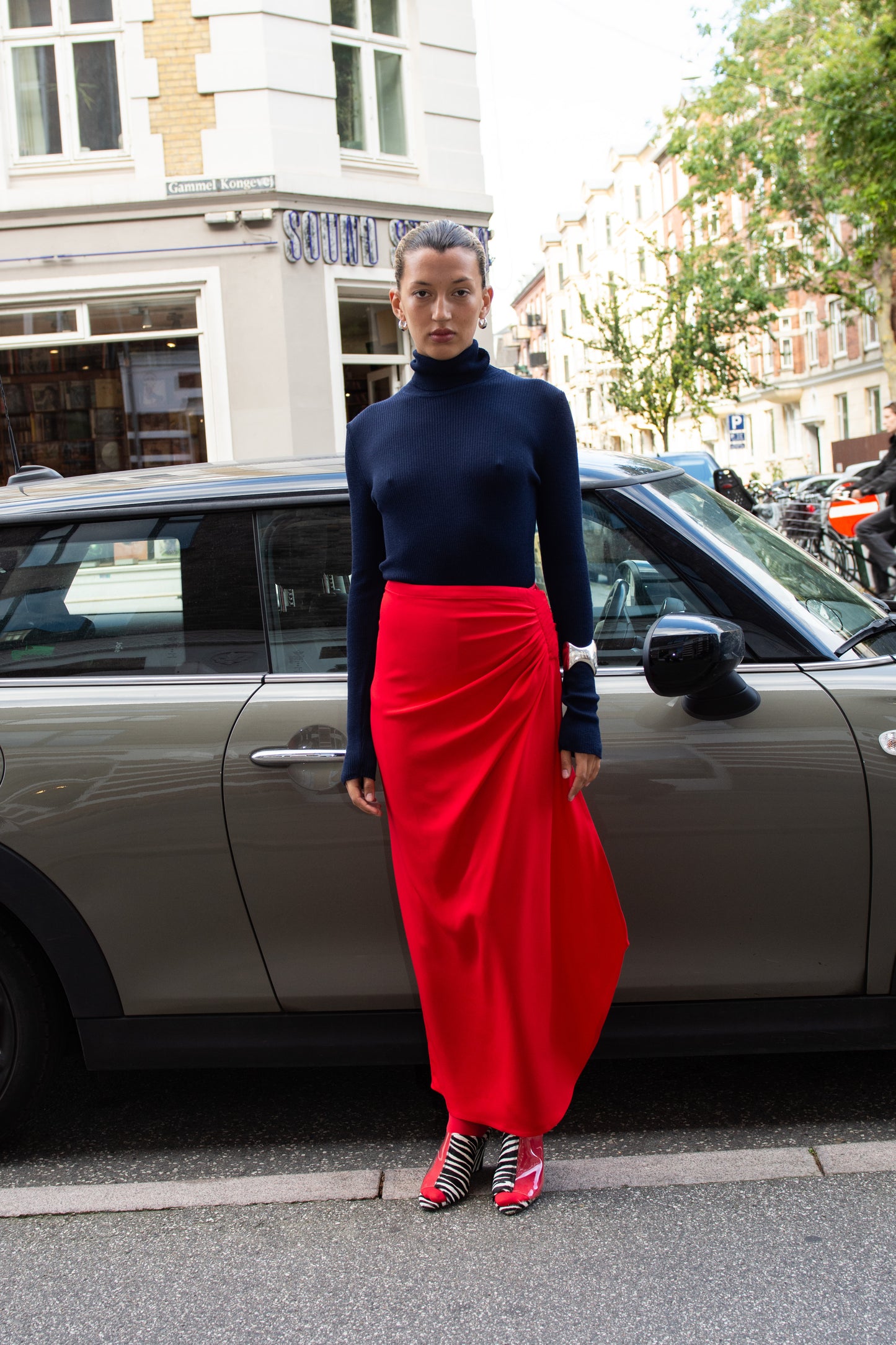 SUNFLOWER, Merino Rib Turtle Neck, Navy