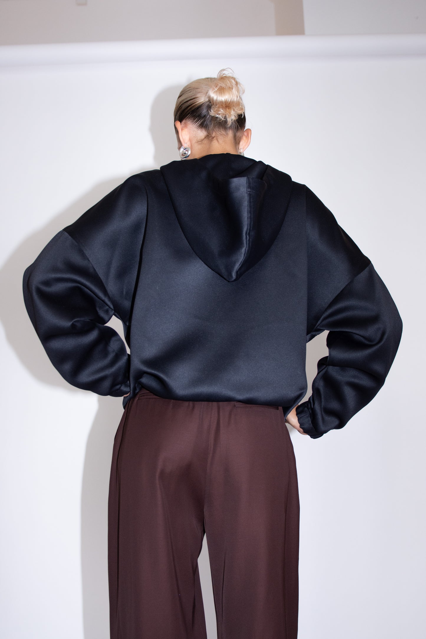 NOMIA, Cropped Hooded Anorak, Black