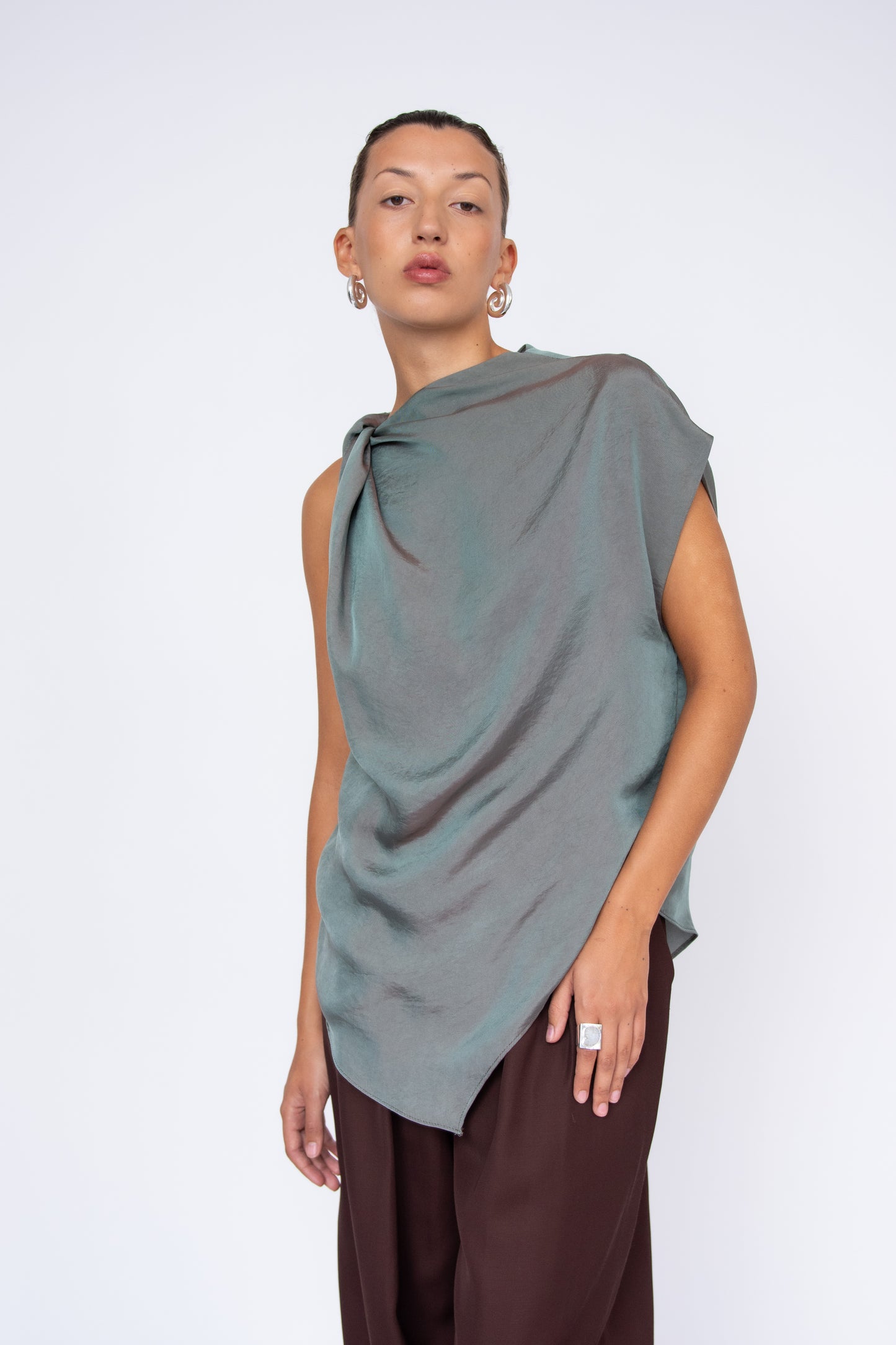 NOMIA, Twist Shoulder Top, Dusk