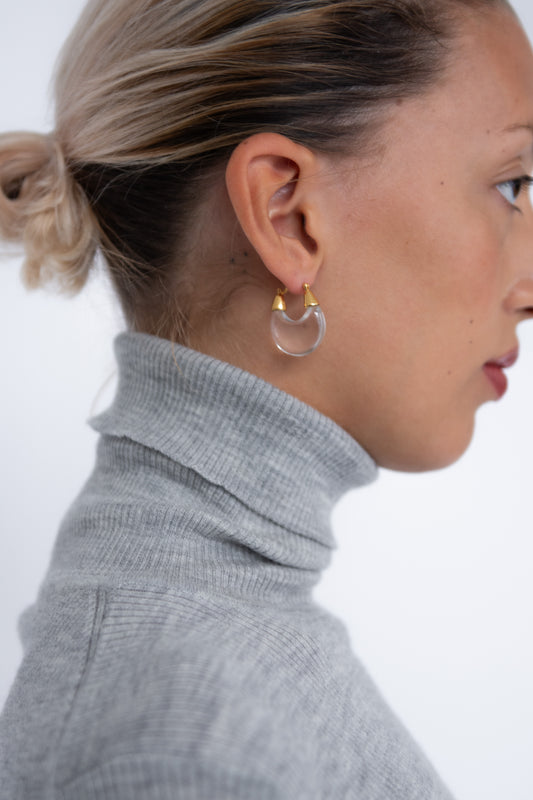 NOMIA, Crystal Hoops, Gold/Crystal
