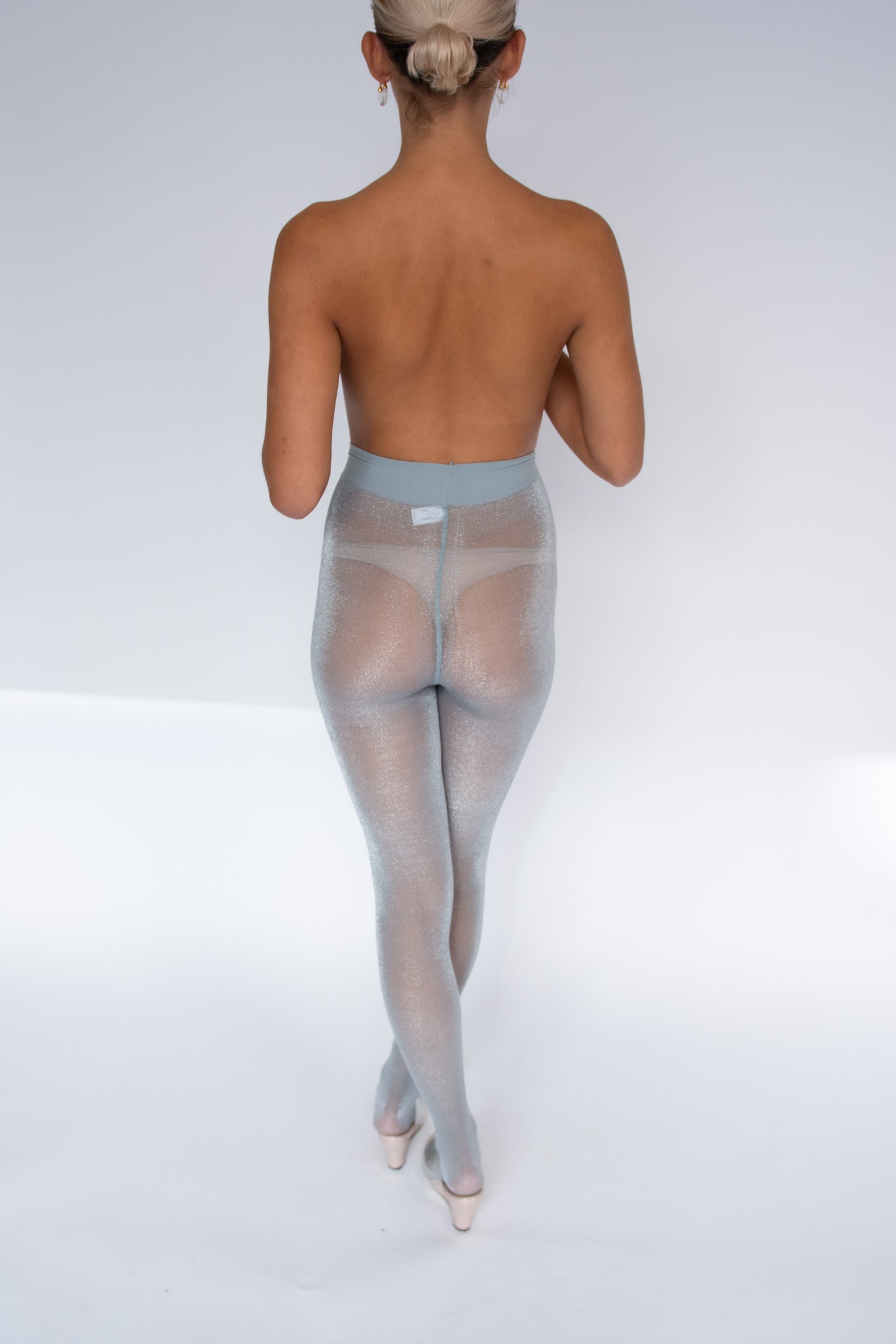 SWEDISH STOCKINGS, Tora Shimmery Tights, Light Grey