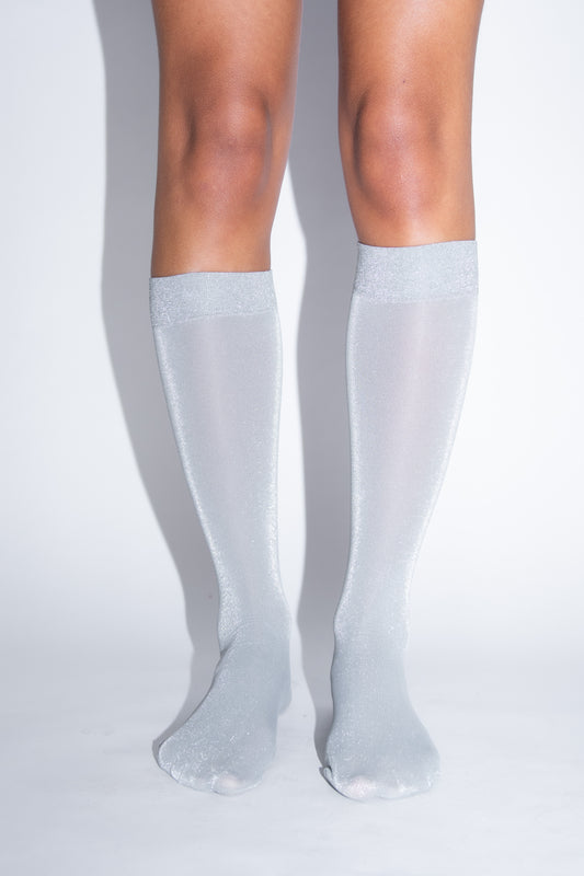 SWEDISH STOCKINGS, Ines Shimmery Socks, Light Grey