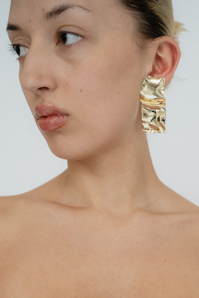 FARIS, Warp Earrings, Gold Plated