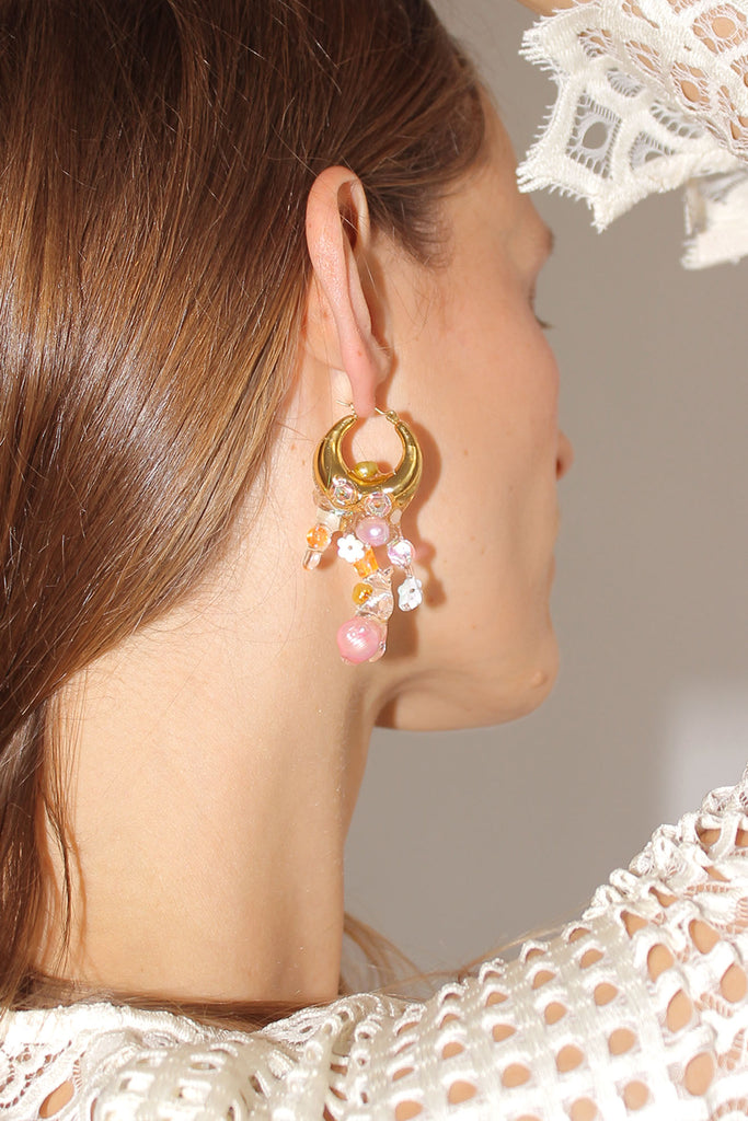 ISSHI, Gelée Hoop Earrings, Gold Pastel