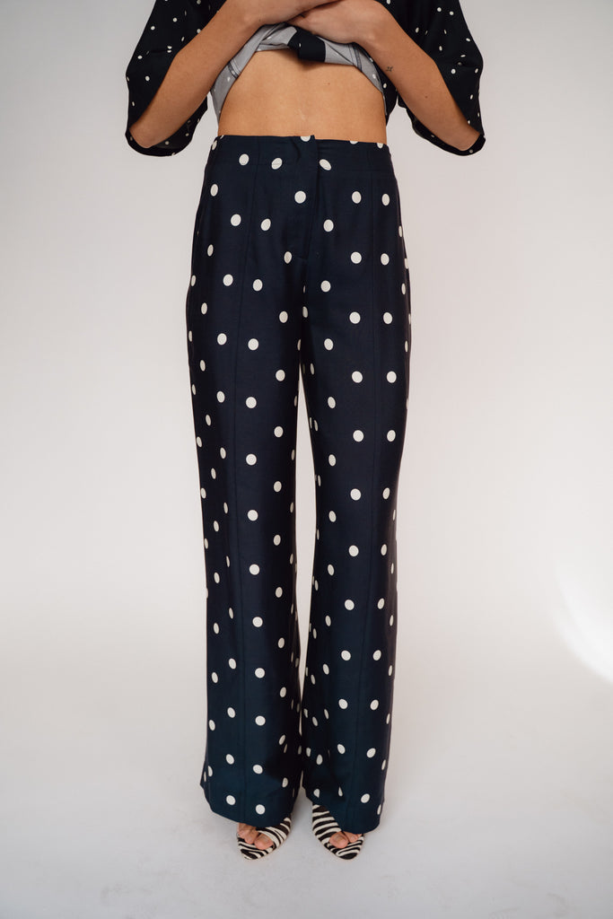 MR. LARKIN, Charlie Pants, Ink/Ivory Dot
