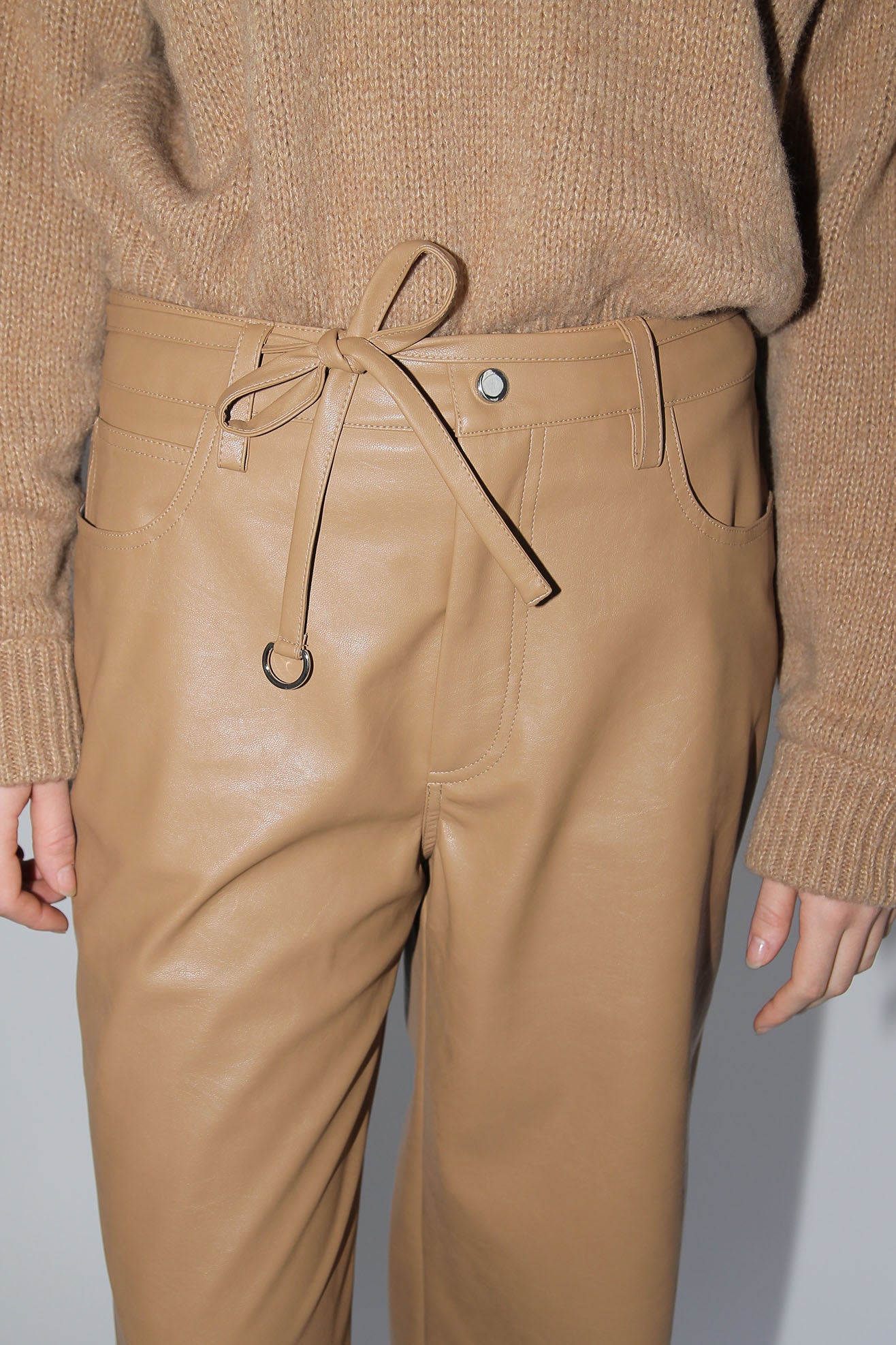 MR. LARKIN, Betty Leather Pant, Camel