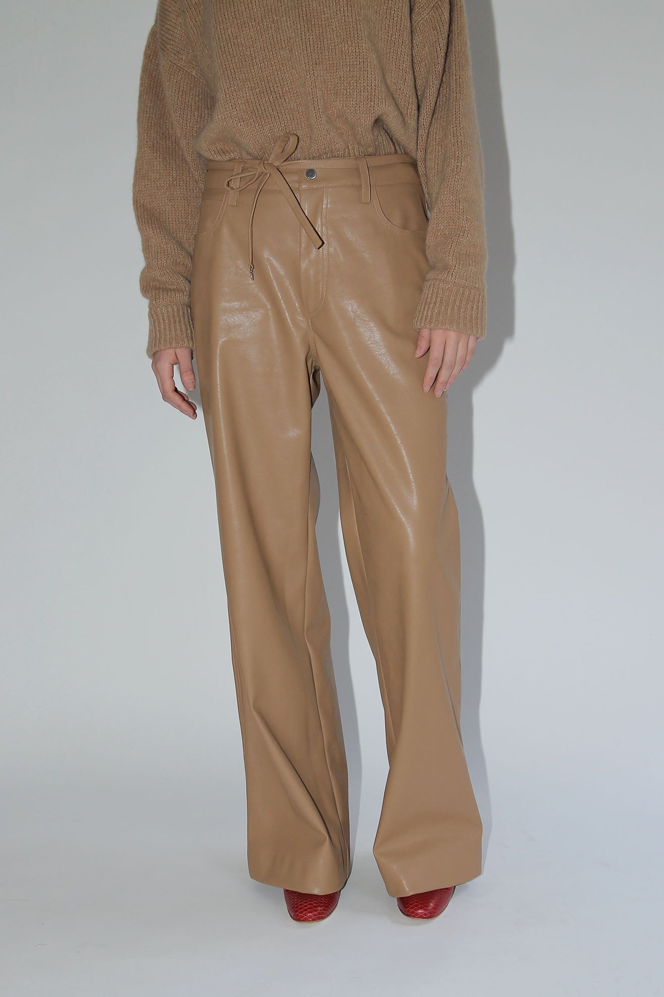 MR. LARKIN, Betty Leather Pant, Camel
