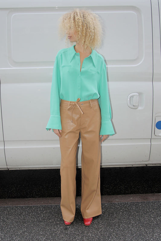 MR. LARKIN, Betty Leather Pant, Camel