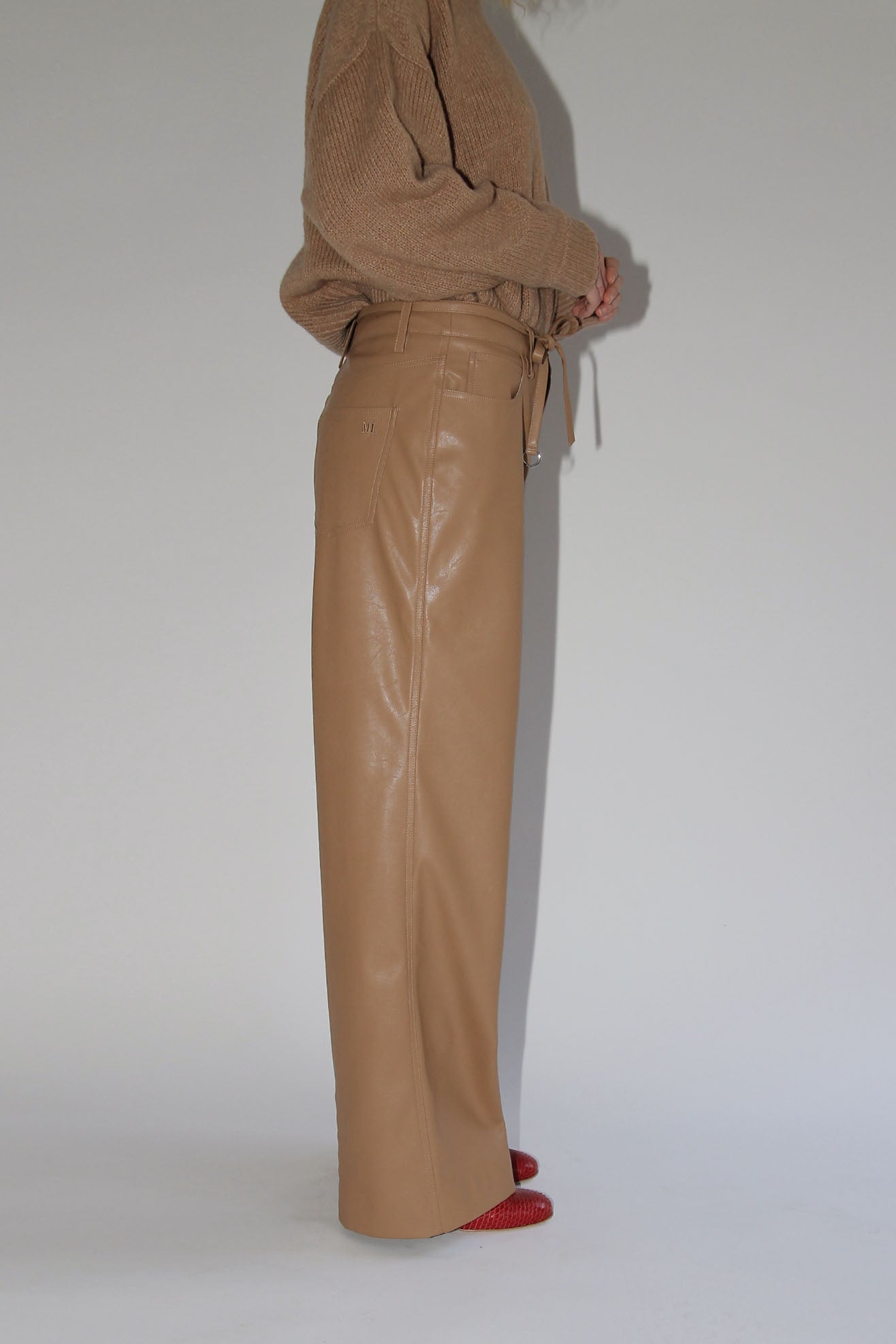 MR. LARKIN, Betty Leather Pant, Camel