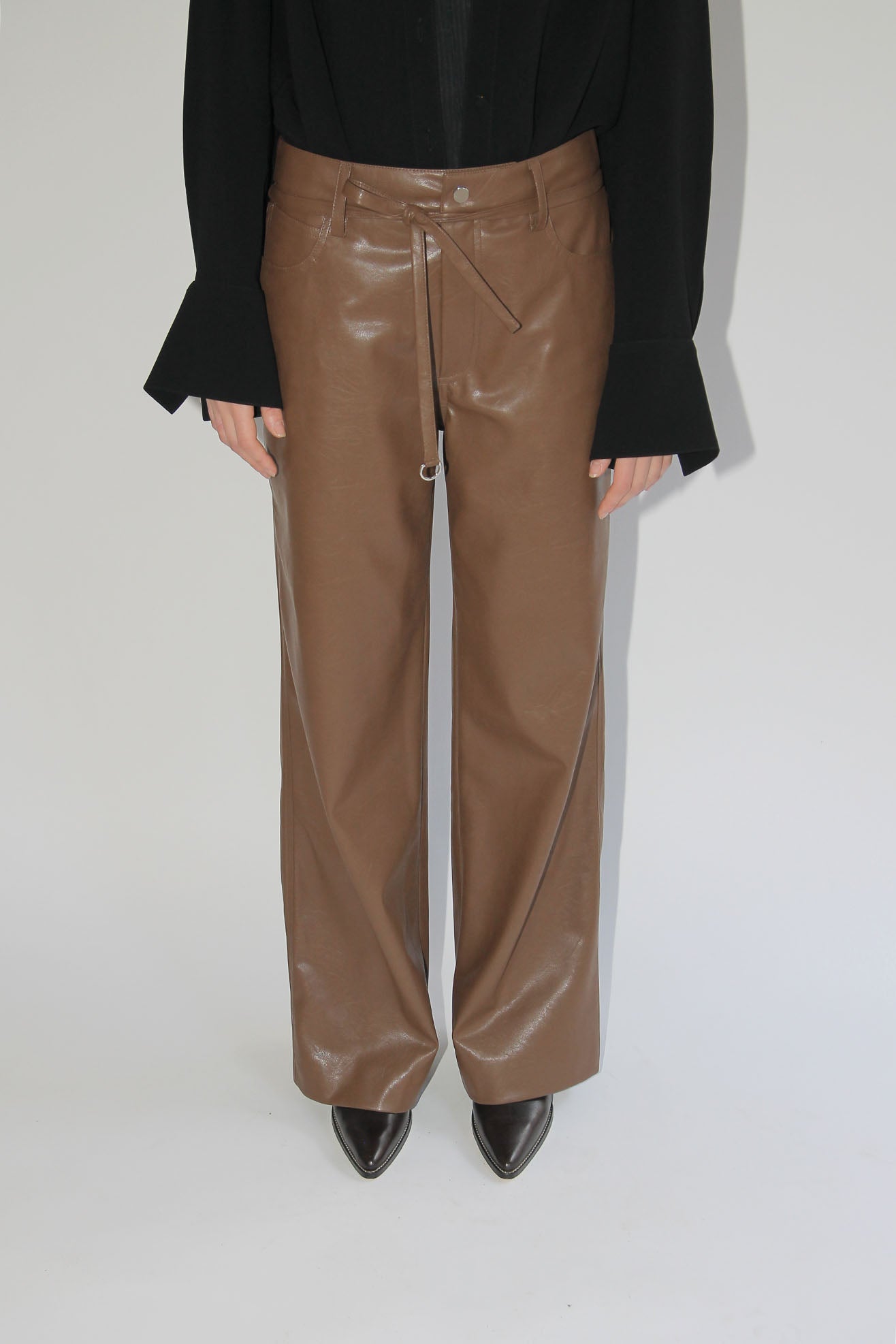 MR. LARKIN, Betty Leather Pant, Bark