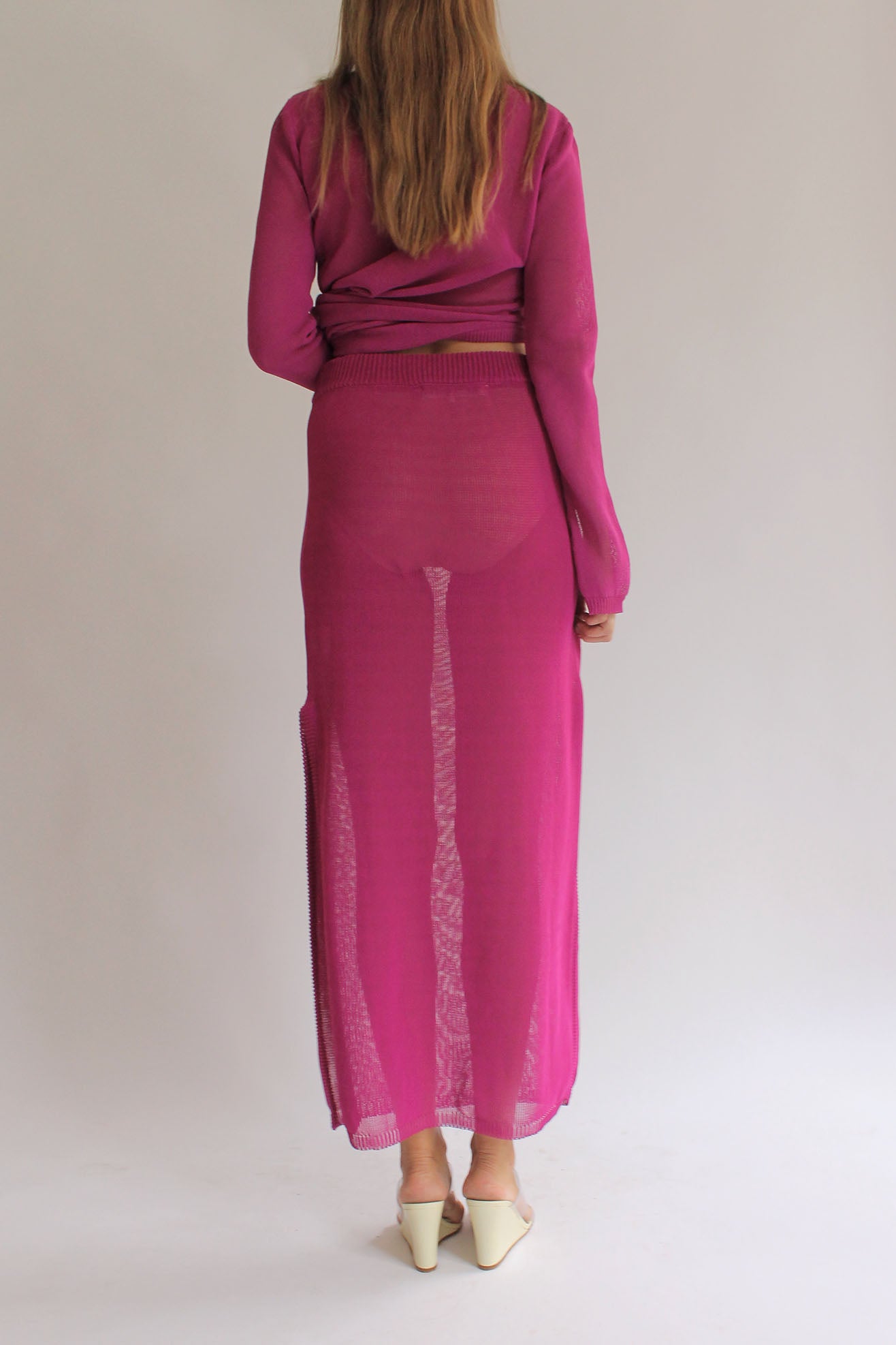 MR. LARKIN, Ever Knit Skirt, Magenta