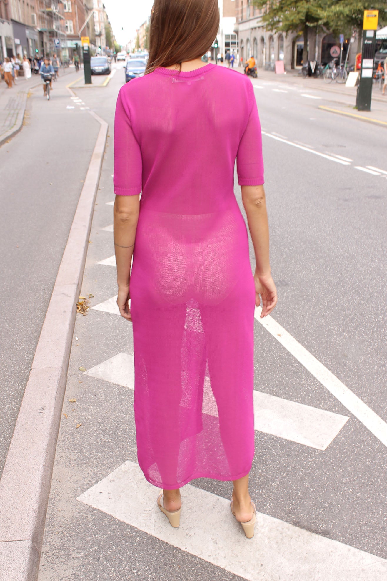 MR. LARKIN, Freddy Knit Dress, Magenta