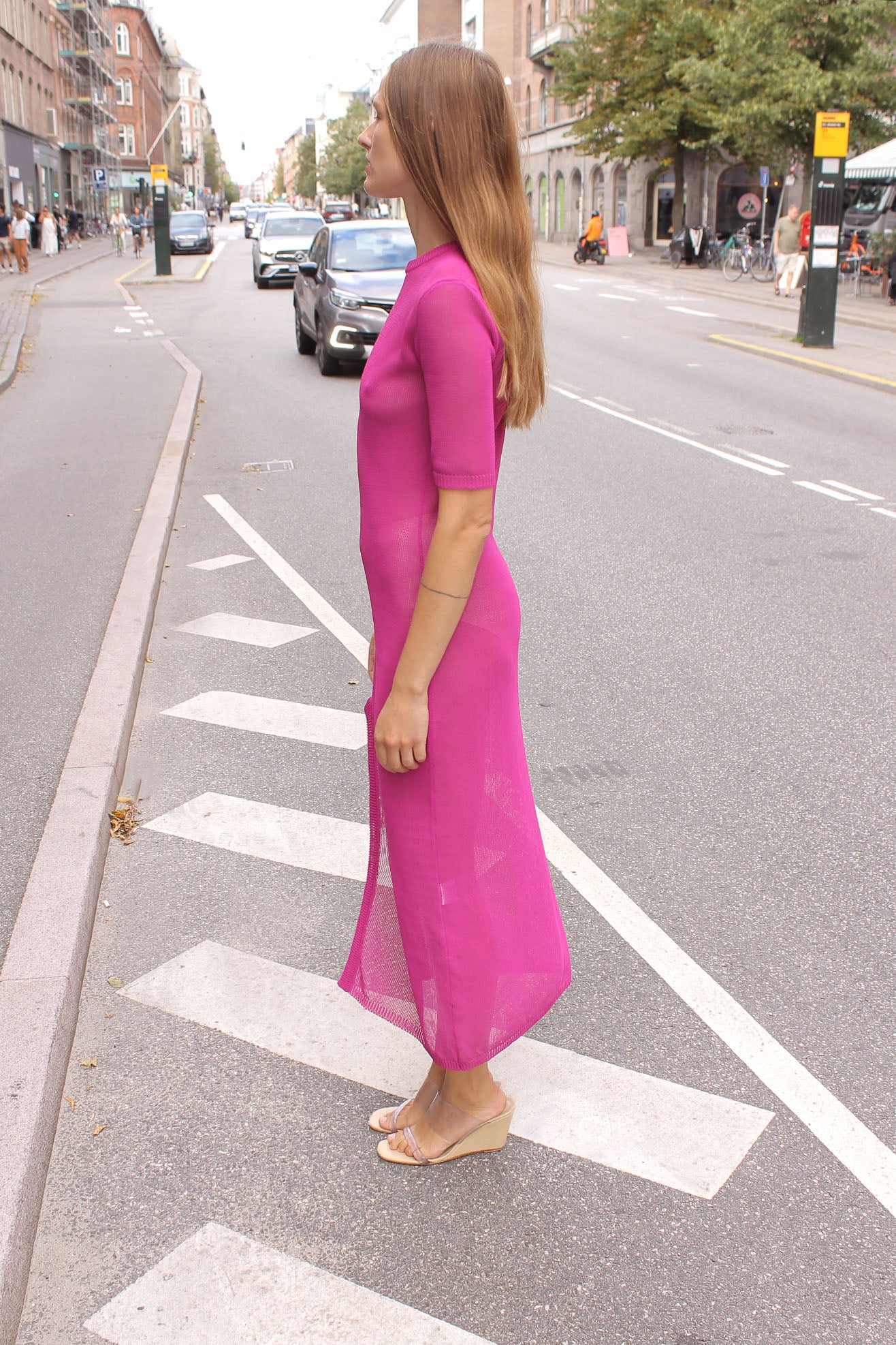 MR. LARKIN, Freddy Knit Dress, Magenta