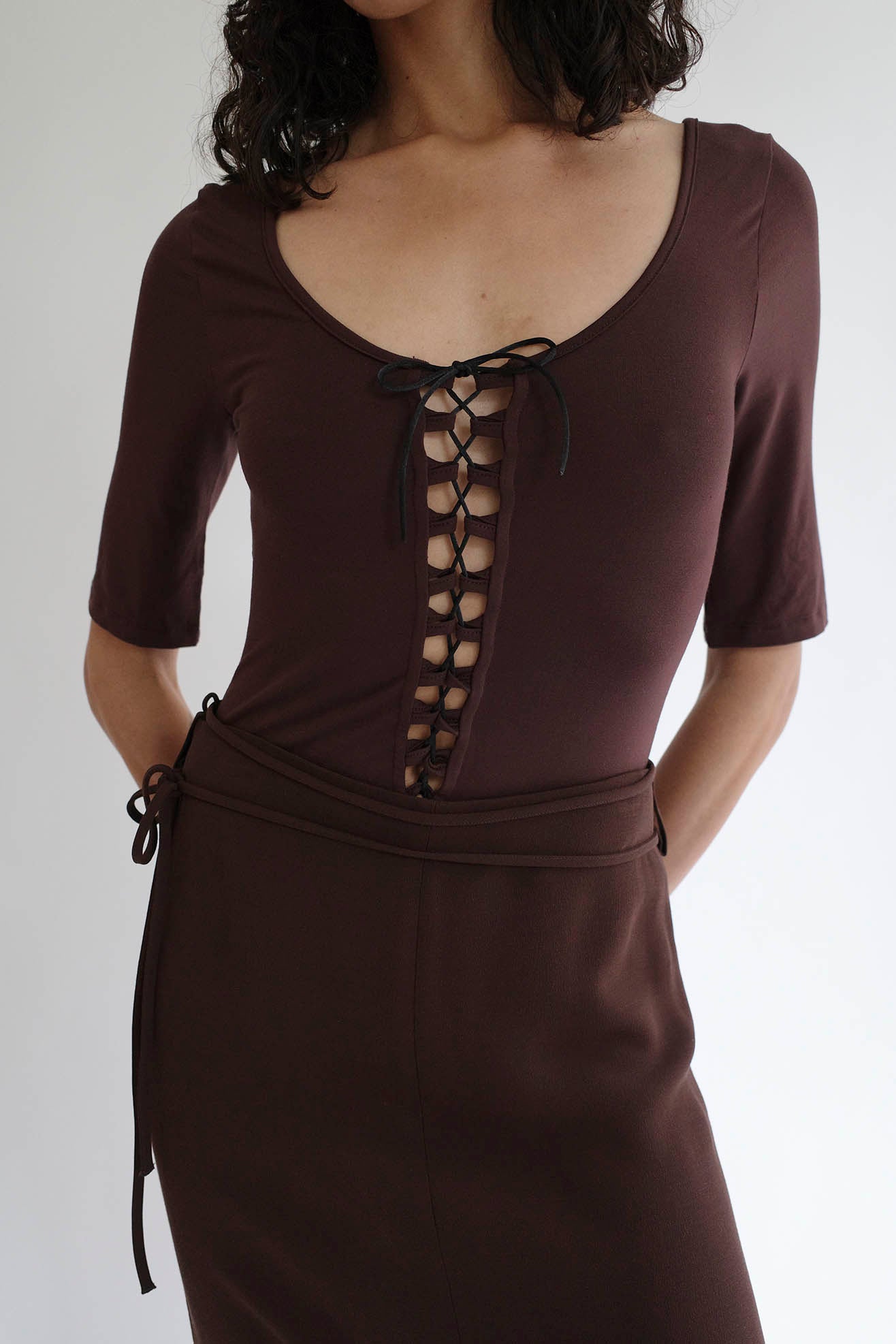 MR. LARKIN, Gracie Bodysuit, Chocolate
