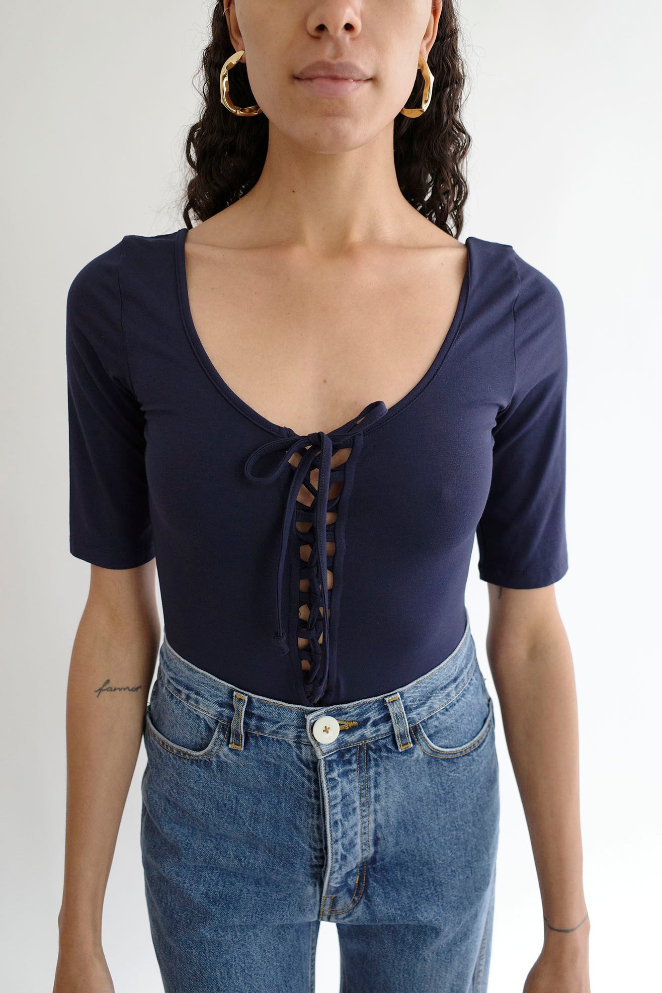 MR. LARKIN, Gracie Bodysuit, Navy