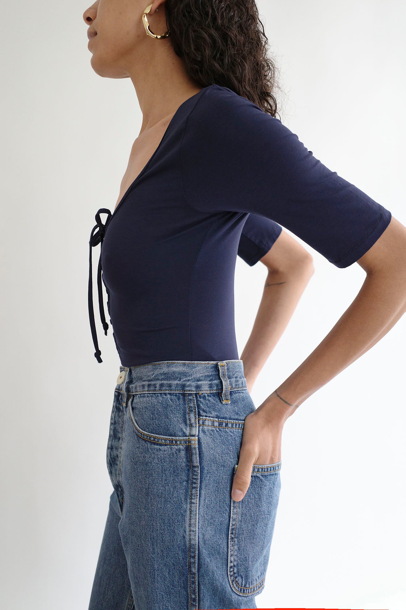 MR. LARKIN, Gracie Bodysuit, Navy