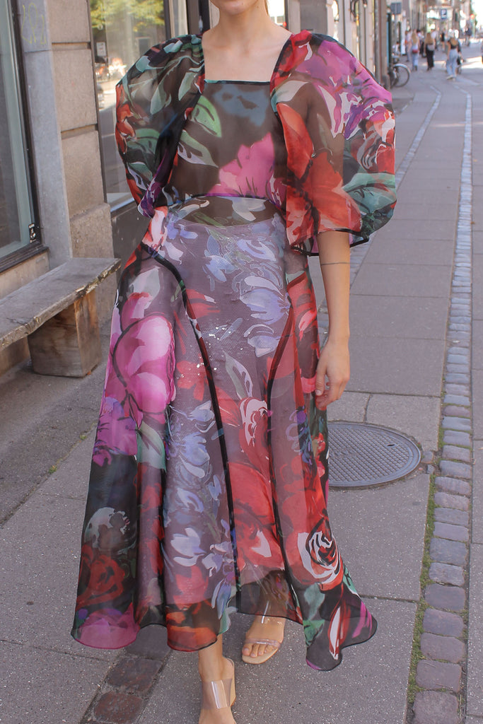 MR. LARKIN, Lexi Organza Dress, Painted Floral