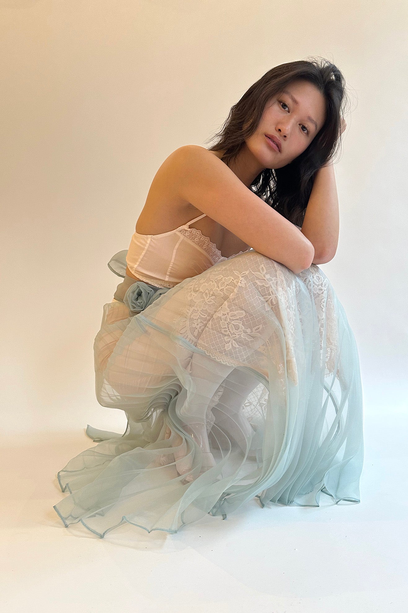 MR. LARKIN, Lily Maxi Skirt, Ice