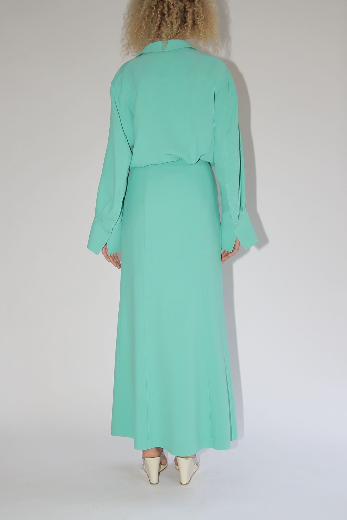 MR. LARKIN, Long LouLou Skirt, Soft Jade