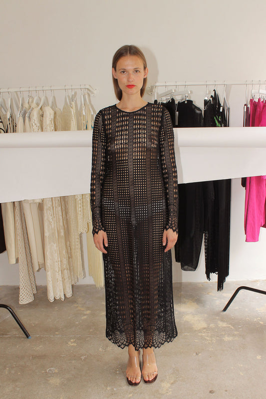 MR. LARKIN, Mara Dress, Gatsby Lace, Black