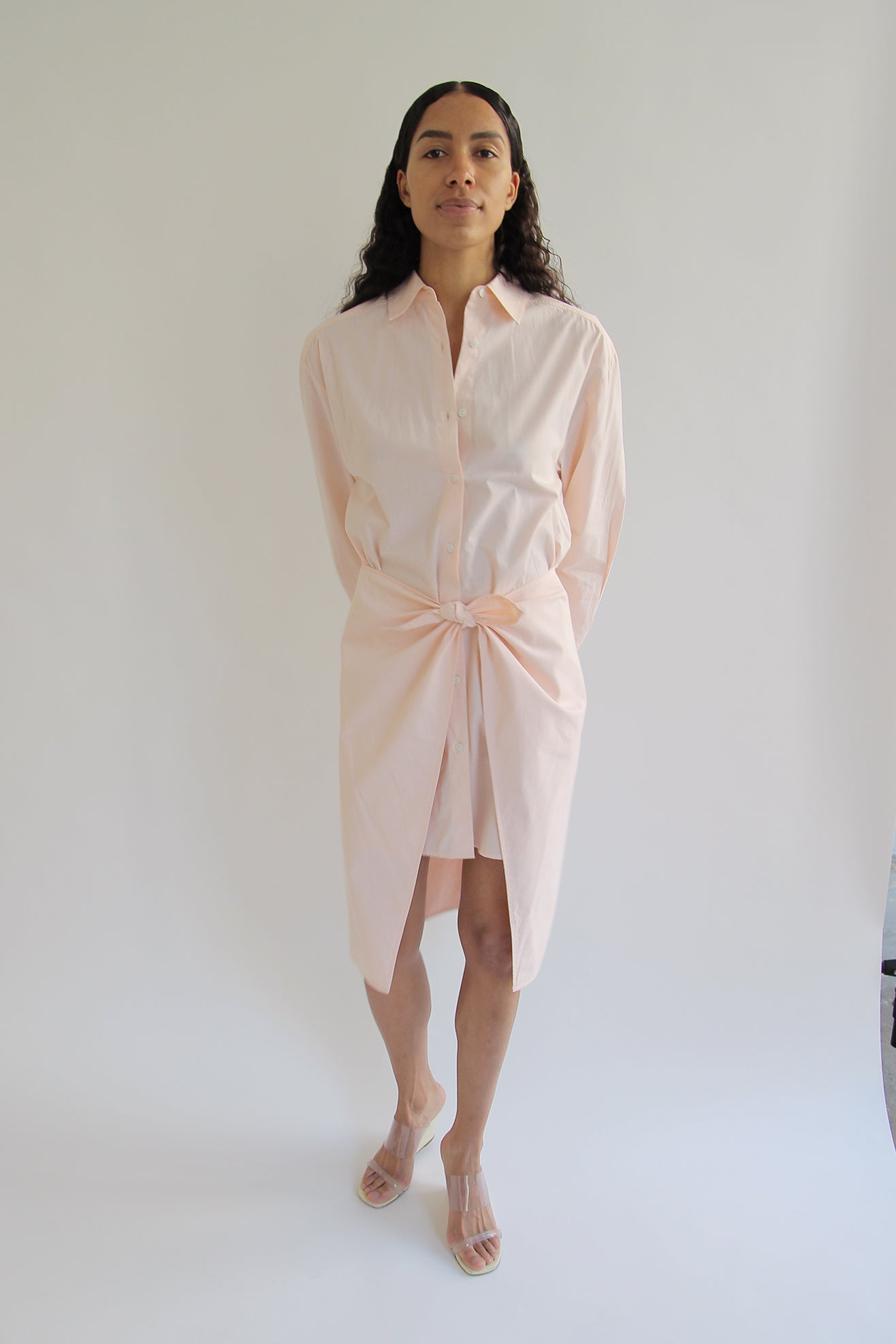 MR. LARKIN, Nik Wrap Dress, Pale Peach