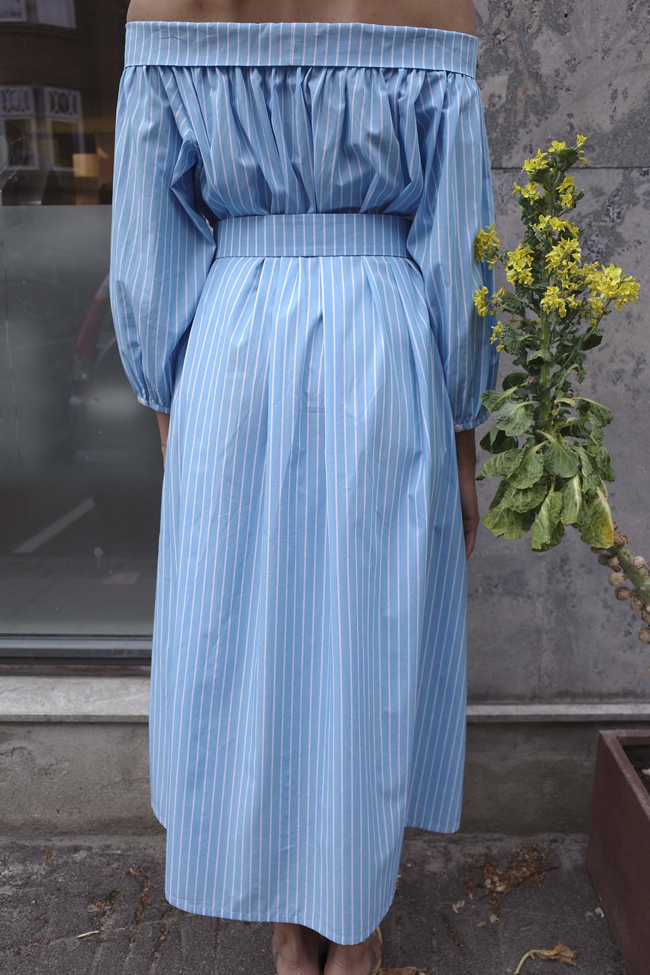 MR. LARKIN, Sutton Dress, Cerulean Stripe