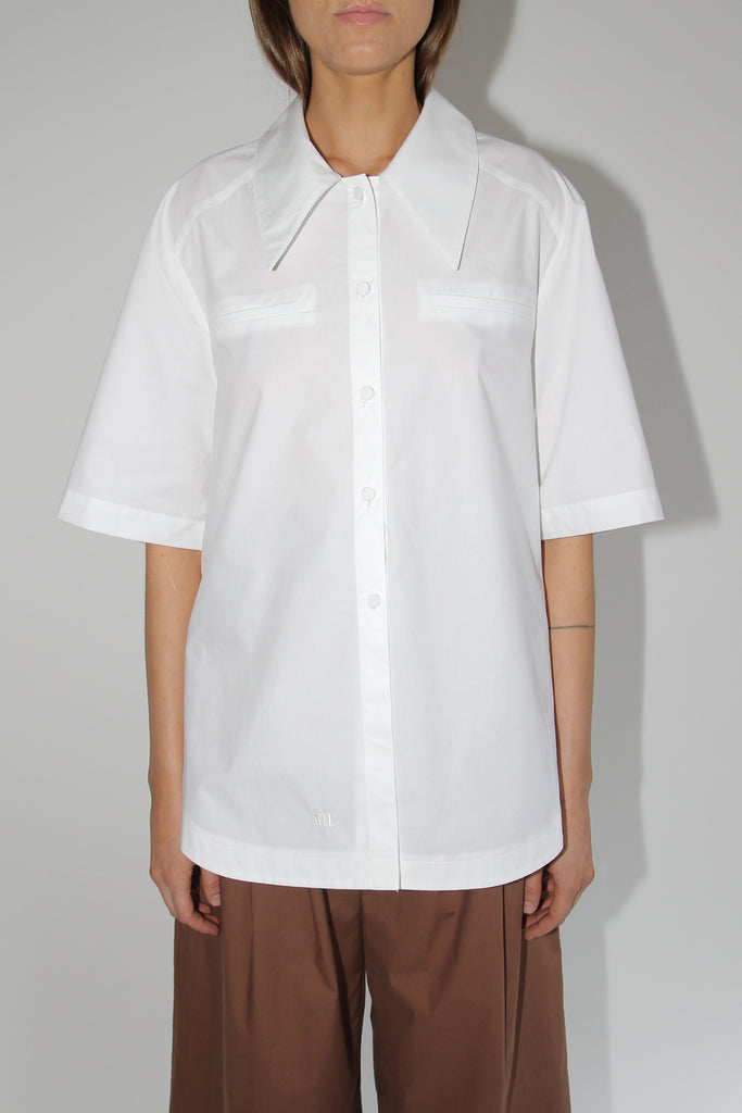 MR. LARKIN, Tallulah Cropped Shirt, Brilliant White