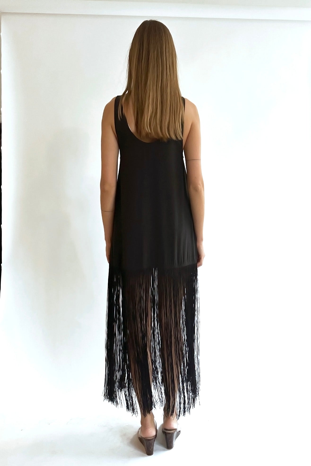 MR. LARKIN, Tassel Slip Dress, Black