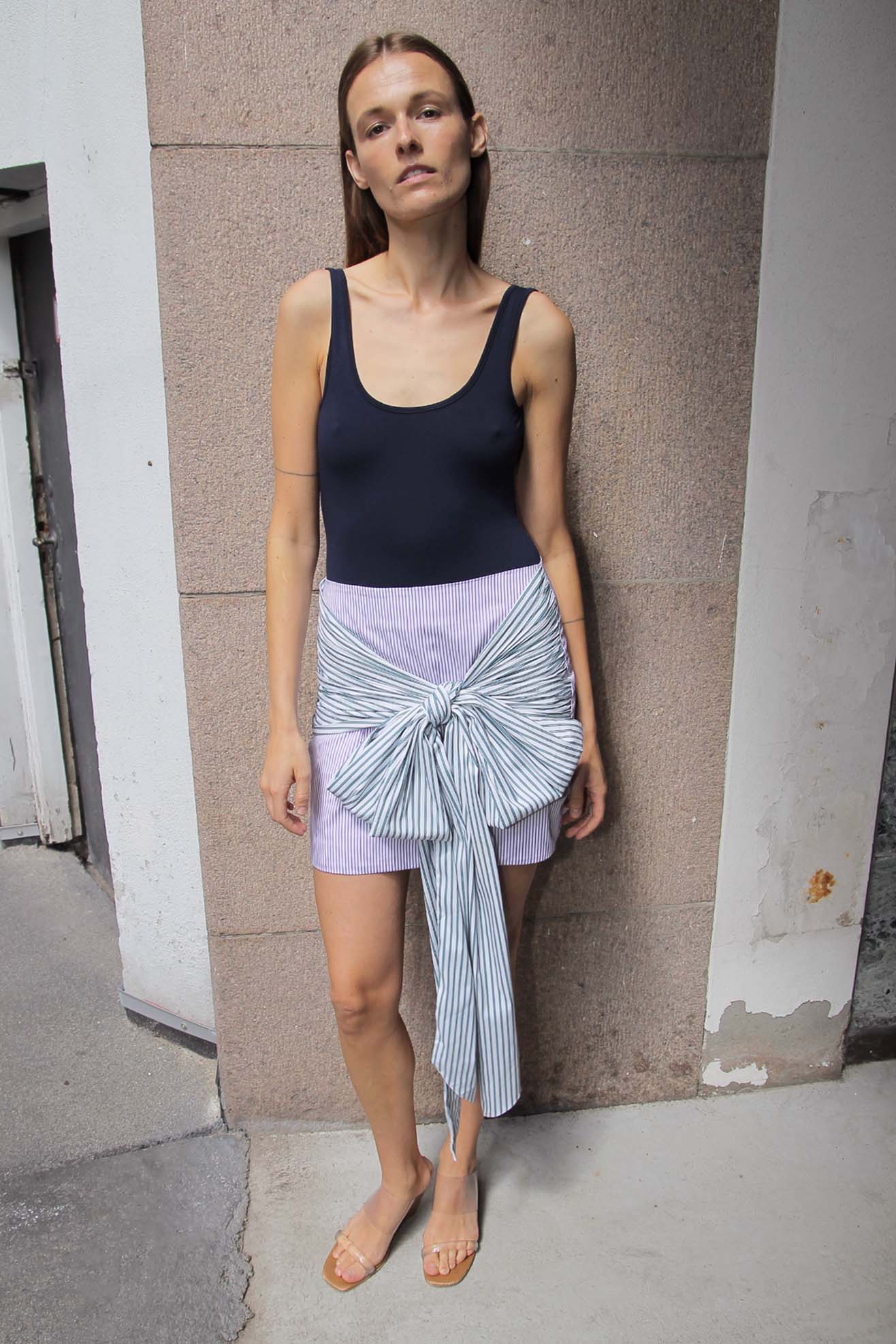 MR. LARKIN x PER AND THE ZOO, Bow Skirt, Green/Purple