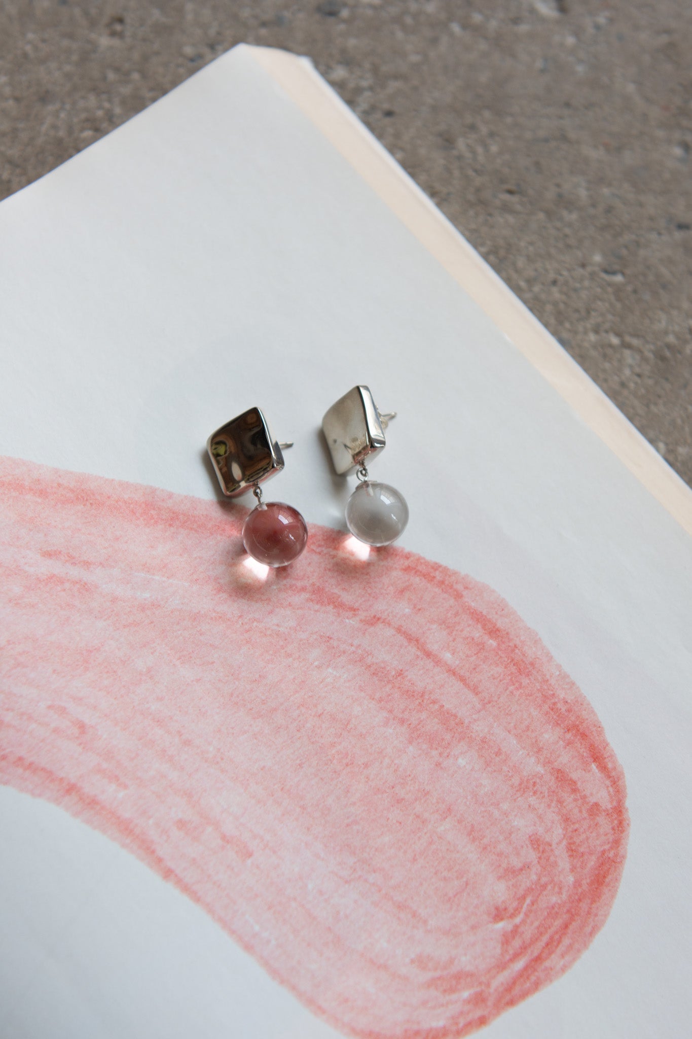 AGMES, Luca Earrings, Sterling Silver, Quartz
