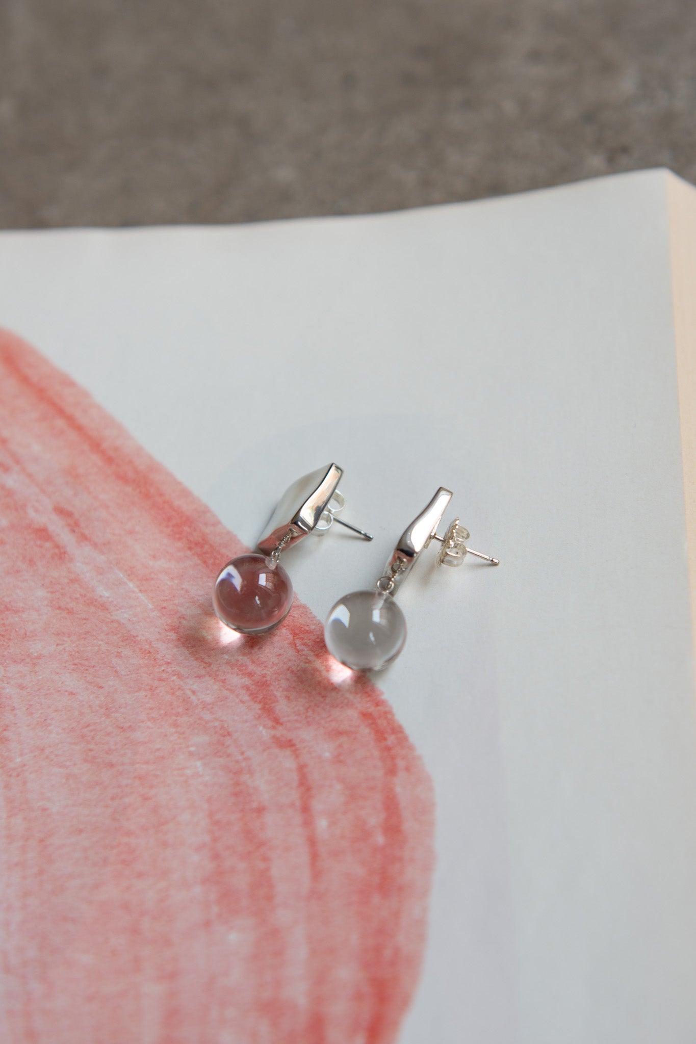 AGMES, Luca Earrings, Sterling Silver, Quartz