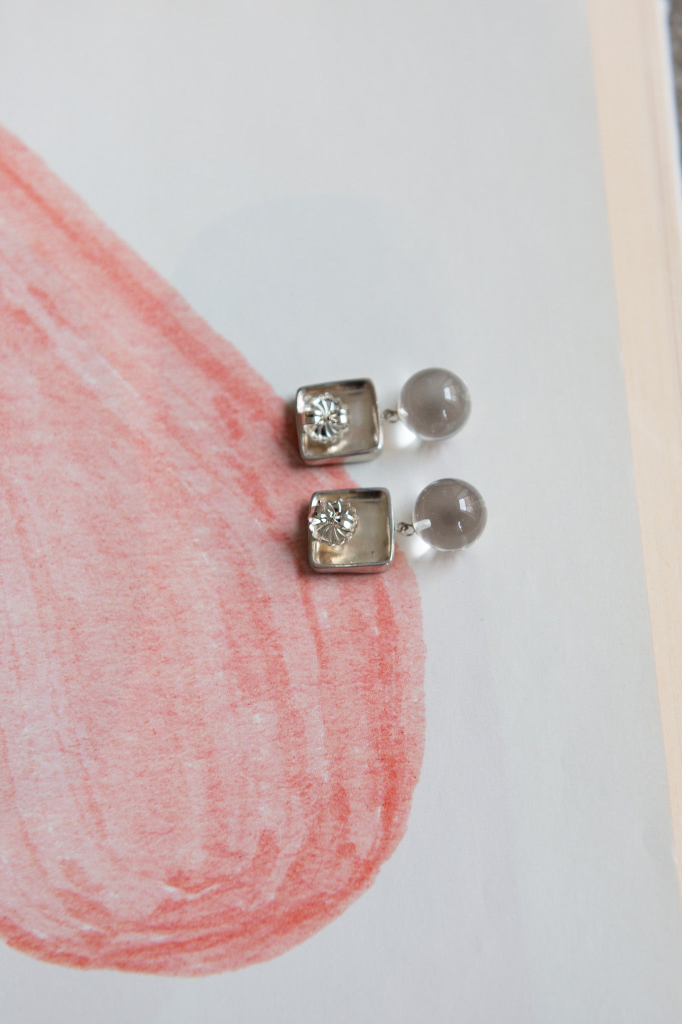 AGMES, Luca Earrings, Sterling Silver, Quartz