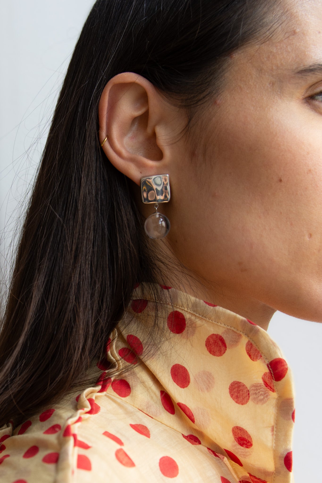 AGMES, Luca Earrings, Sterling Silver, Quartz