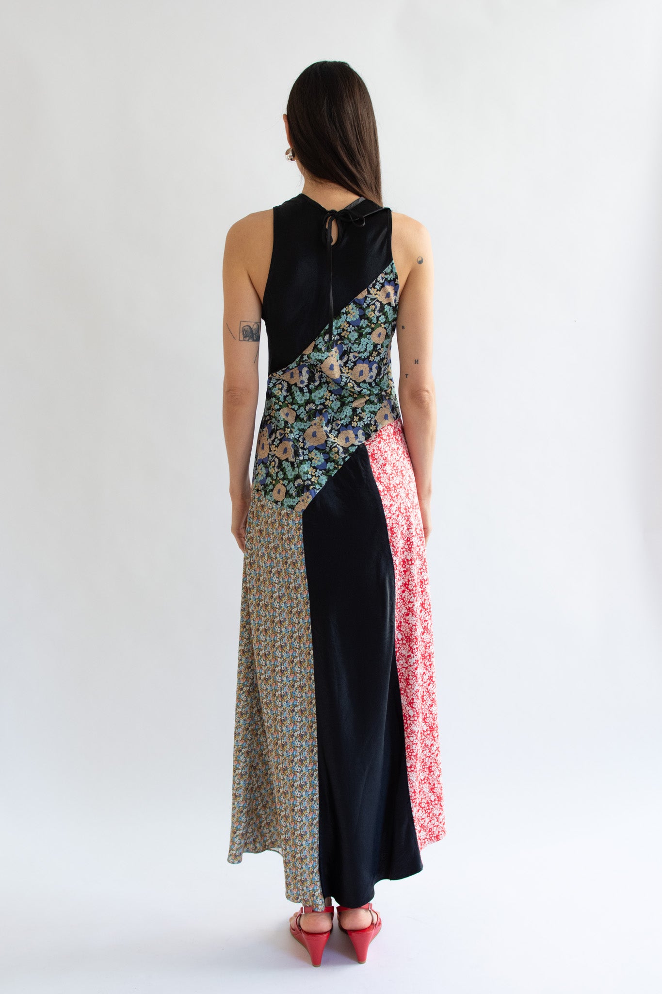 NOMIA, Combo Bias Maxi Dress, Black/Multi