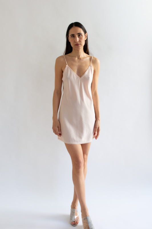 MR. LARKIN, Mini Slip Dress, Pale Peach