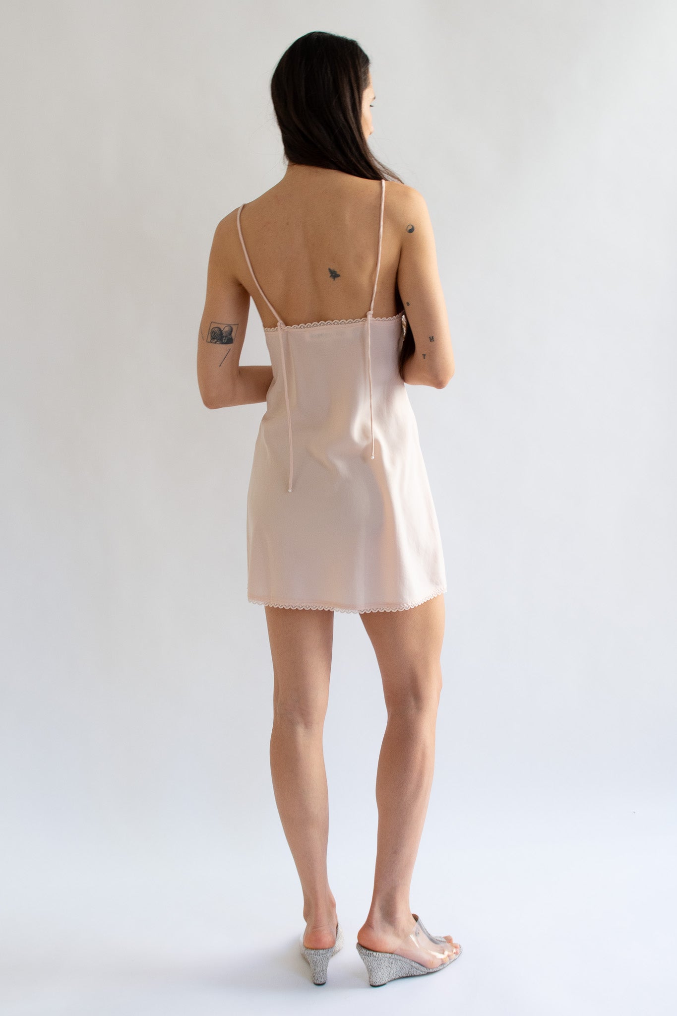 MR. LARKIN, Mini Slip Dress, Pale Peach
