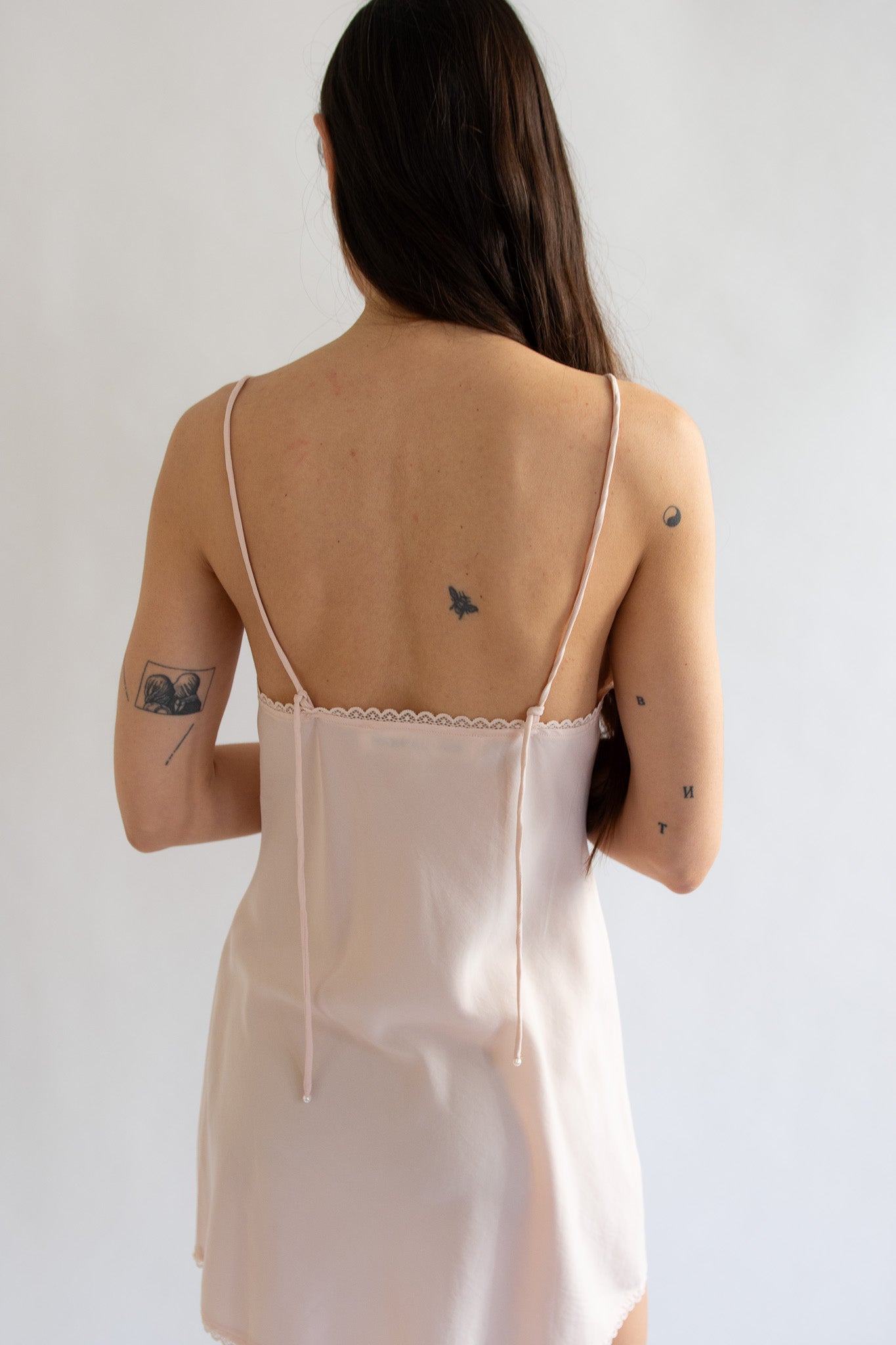 MR. LARKIN, Mini Slip Dress, Pale Peach