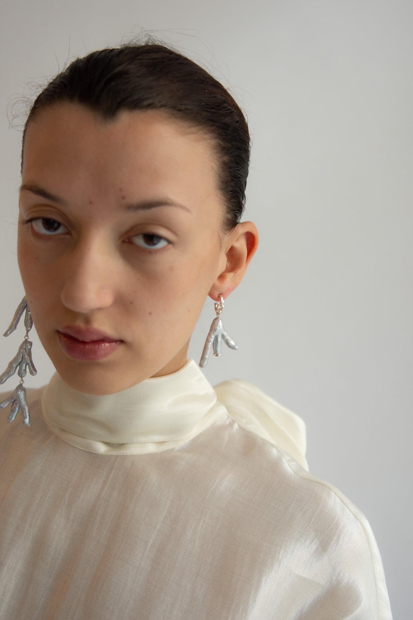 FARIS, Paw Drops Earrings, Silver/Citrine