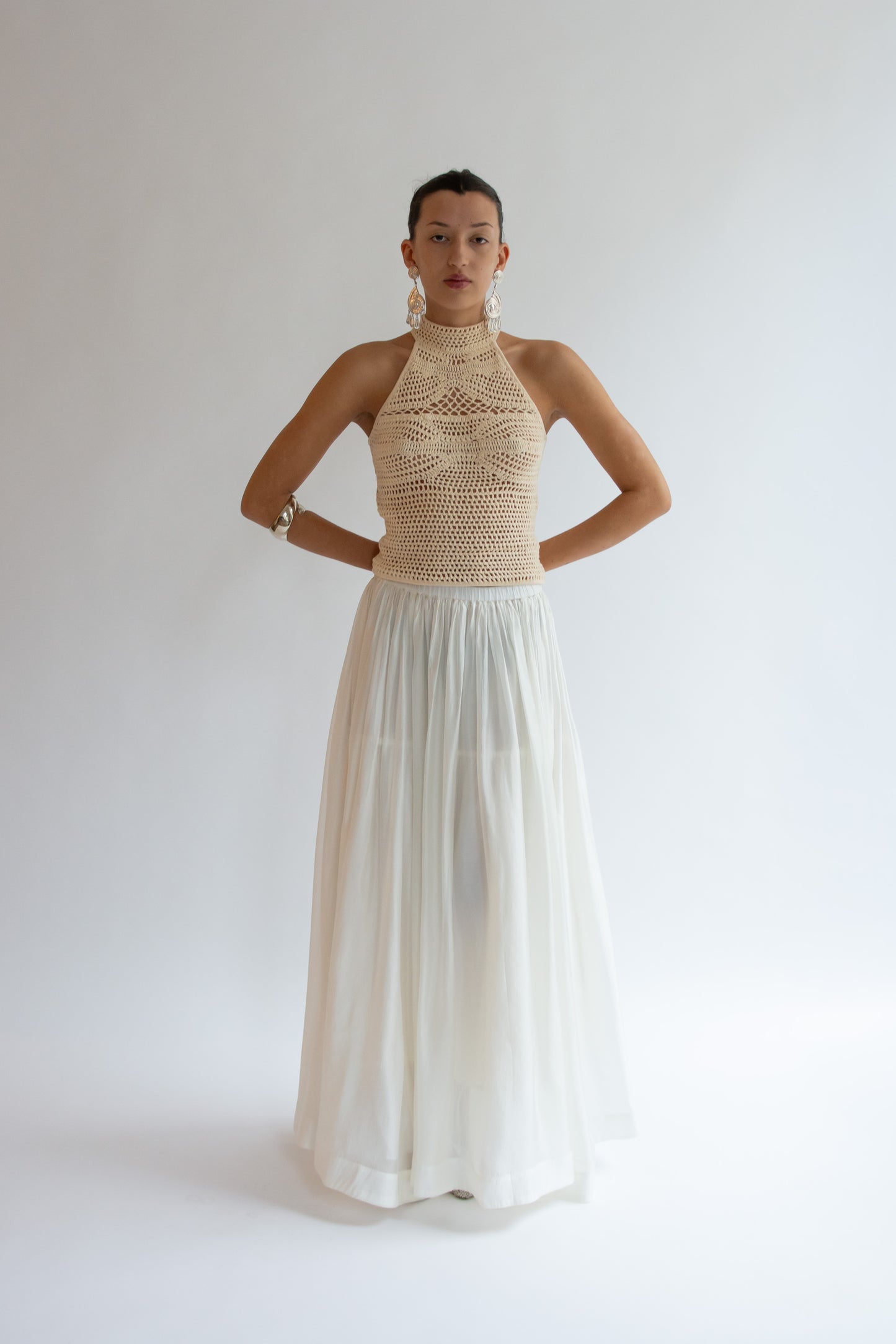 THE GARMENT, Egypt Crochet Top, Bone
