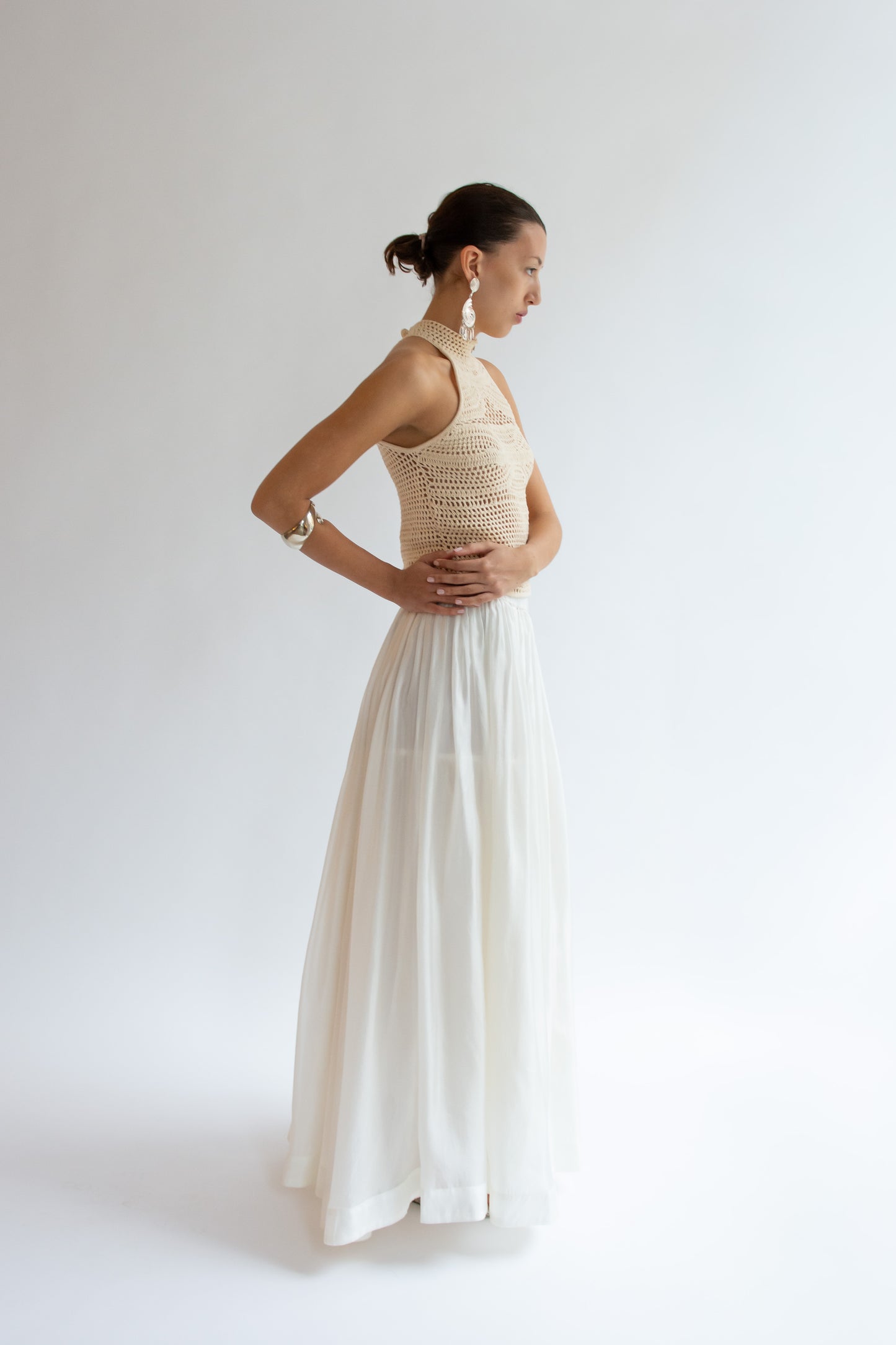 THE GARMENT, Egypt Crochet Top, Bone